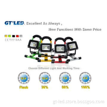 Rechargeable floodlight with 4 light options,weak/mid/strong/flash.